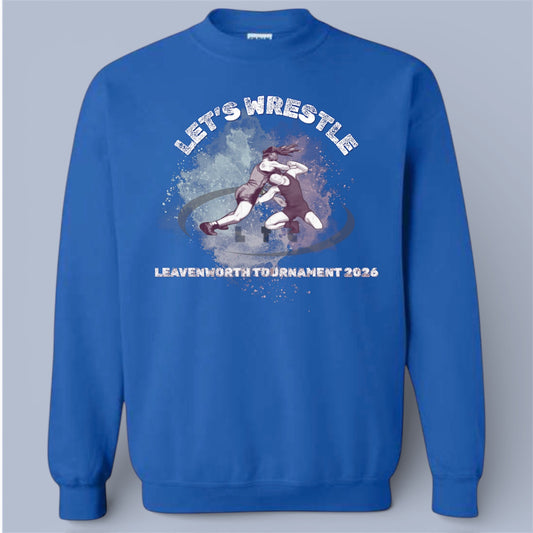 Girls Official Wrestling Tournament Crewneck Sweatshirt 