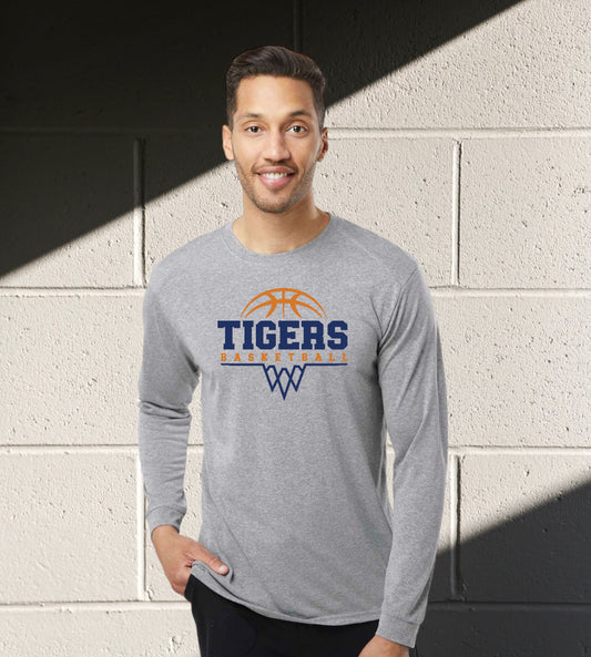 Patton Basketball Gray Performance Long Sleeve