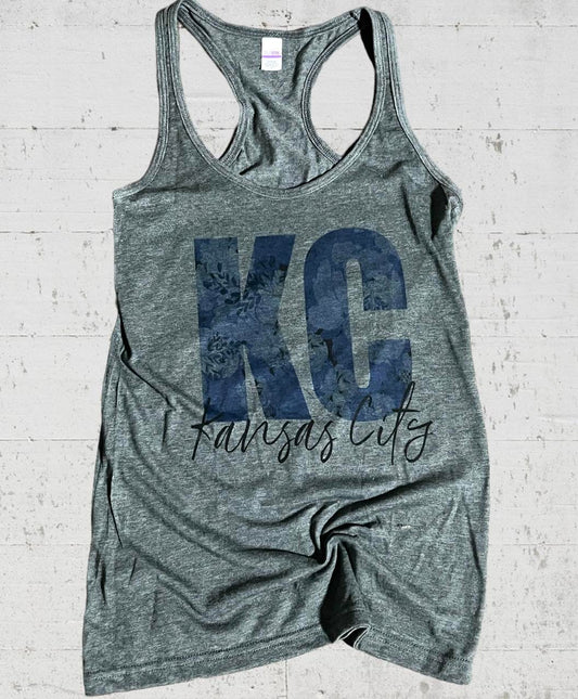 Kansas City Blue Floral Tank Top